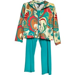 Mirror Image Tracksuit Set Retro Psychedelic Mod Print Pants Jacket XL AOP Artsy
